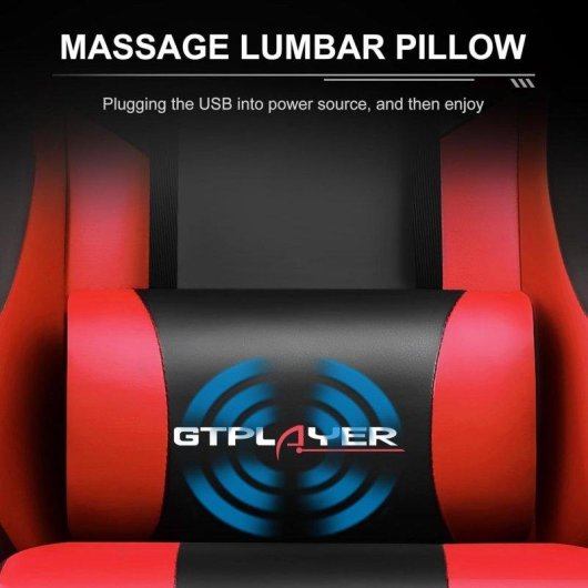 Sedia GTPLAYER Gaming Reposapiedi Regolabile Pelle Sintetica Rossa
