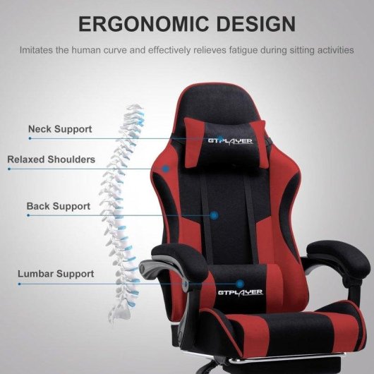 Sedia GTPLAYER Gaming Ergonomica con Riposo Piedi