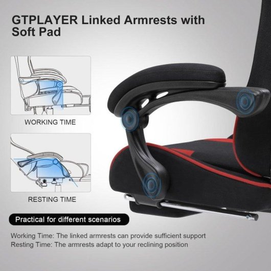 Sedia GTPLAYER Gaming Ergonomica con Riposo Piedi
