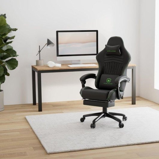 Cadeira Gaming GTPLAYER Ergonomica com Reposapies e Altifalantes Verde
