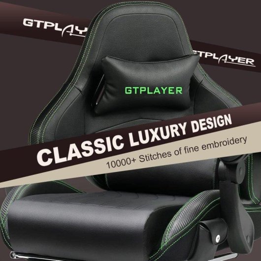 Cadeira Gaming GTPLAYER Ergonomica com Reposapies e Altifalantes Verde