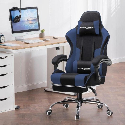 Sedia Gaming GTPLAYER Poggiapiedi Massaggio Lombare