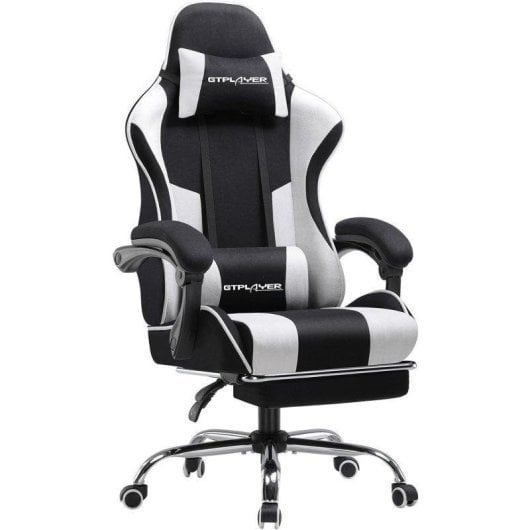 Sedia Gaming GTPLAYER con Poggiapiedi e Massaggio Lombare Regolabile