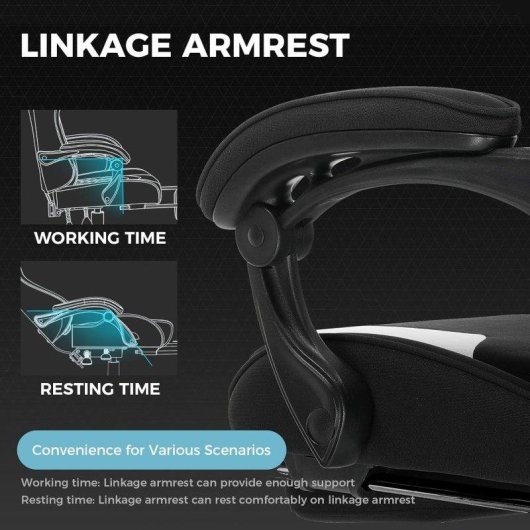 Sedia Gaming GTPLAYER con Poggiapiedi e Massaggio Lombare Regolabile