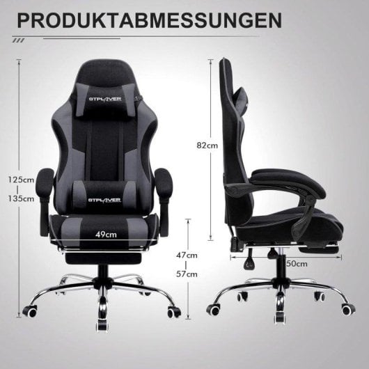 Sedia GTPLAYER Gaming Reposapiedi Massaggio Lombare