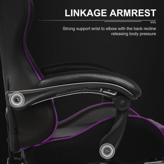 Sedia Gaming GTPLAYER Ergonomica con Poggiapiedi e Regolabile in Altezza Viola