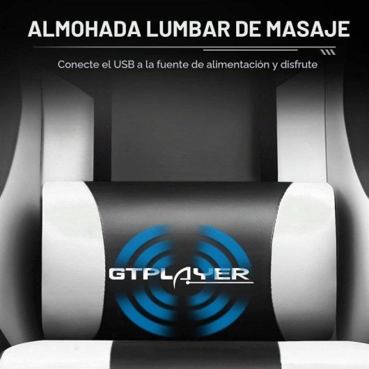 Cadeira Gaming GTPLAYER Ergonómica com Massagem Lombar e Apoio para Pés