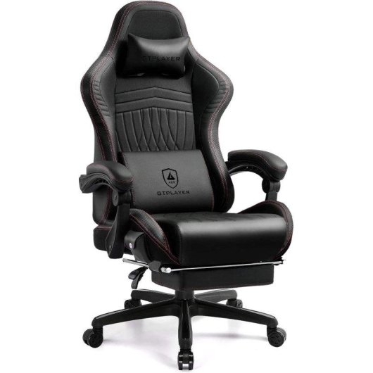 Cadeira Gaming GTPLAYER Reposapiés Altifalantes 151kg Preto-Vermelho
