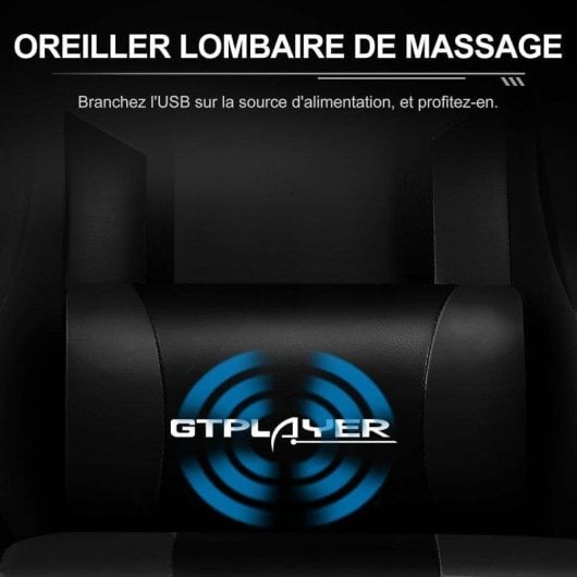 Sedia Gaming GTPLAYER Ergonomica con Poggiapiedi e Massaggio USB