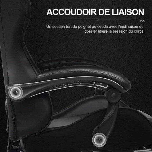Sedia Gaming GTPLAYER Ergonomica con Poggiapiedi e Massaggio USB