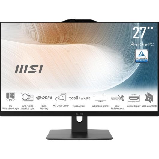 PC Tout-en-un MSI Modern AM242P 1M-1848AT Intel Core 3 8Go 256Go SSD Intel Graphics 23.8" Windows 11 Pro