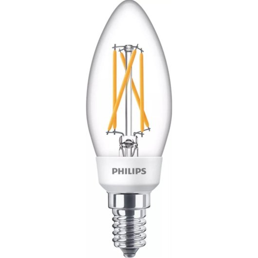 Bombilla LED Philips LEDClassic SSW 40W B35 E14 luz regulable cálida