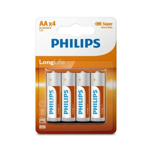 Pile Philips LongLife Zinc-Carbon 1,5 V AA (4 Unites)