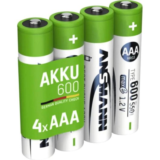 Pack de pilas AAA Ansmann 1311-0022 Recargables NiMH 550 mAh 4 unidades