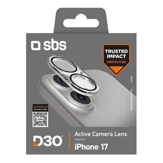 Protector de lente de cámara SBS para iPhone 17 vidrio templado resistente a impactos