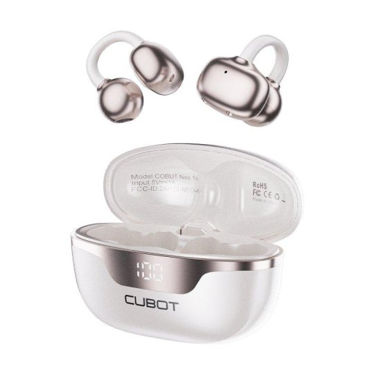 Auriculares Cubot Neo 1a inalámbricos Bluetooth 6.0 ultraligeros deportivos blancos
