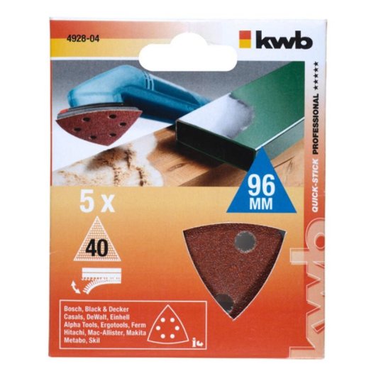 Triangle abrasif KWB 93 mm grain 40 delta