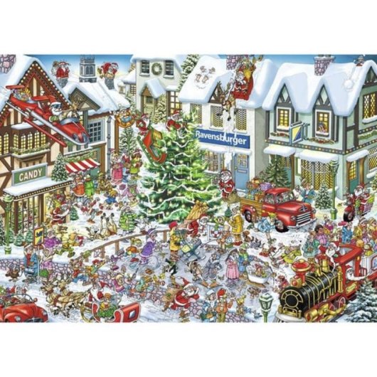 Puzzle Ravensburger Ray Nicholson Wimmelbild Weihnachten 1000 piezas