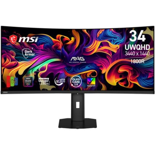 Monitor MSI MAG 341CQP QD-OLED X28 34" UltraWide QHD 280Hz QD-OLED Curved 0,03ms Höhenverstellbar