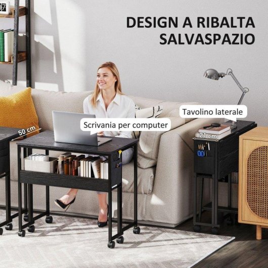 Scrivania Aosom Salvaspazio Ribalta Pieghevole