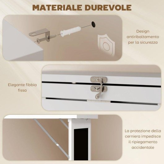 Scrivania Pc Pieghevole Aosom con Libreria 9 Ripiani Legno Metallo