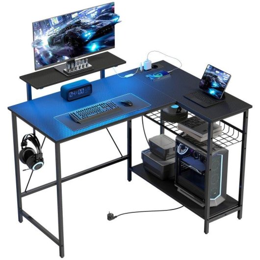 Scrivania Gaming Angolare Aosom LED