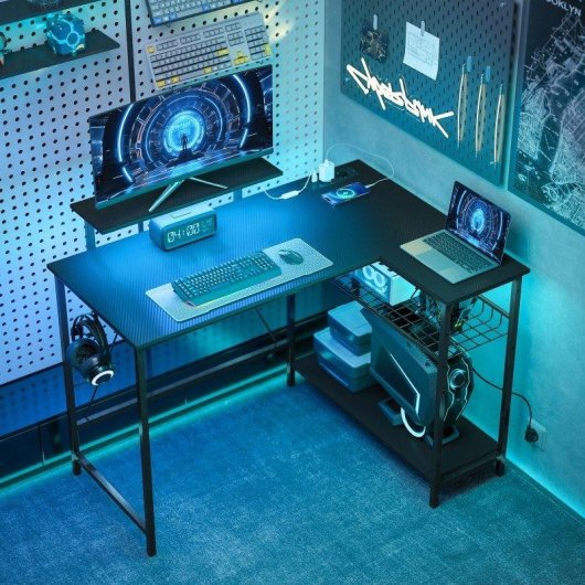 Scrivania Gaming Angolare Aosom LED
