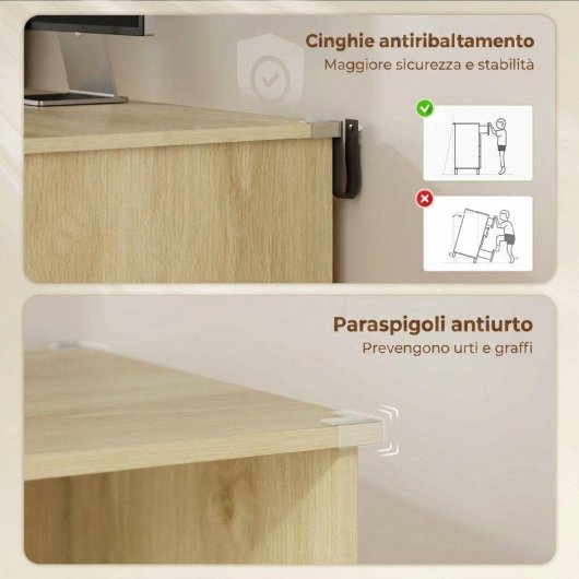 Scrivania Aosom con libreria e cassetto con serratura bianco 126x50x109 cm