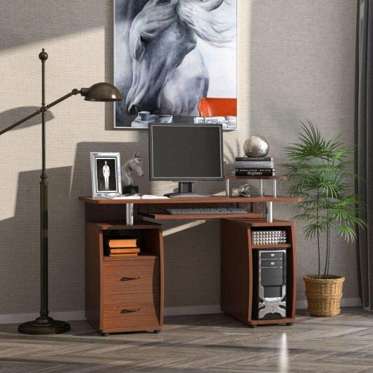 Scrivania per Computer Aosom 120x55x85 Marrone