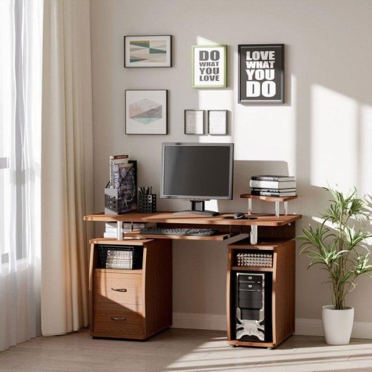 Scrivania per Computer Aosom 120x55x85 Marrone