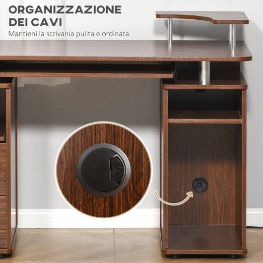 Scrivania per Computer Aosom 120x55x85 Marrone