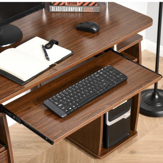 Scrivania per Computer Aosom 120x55x85 Marrone