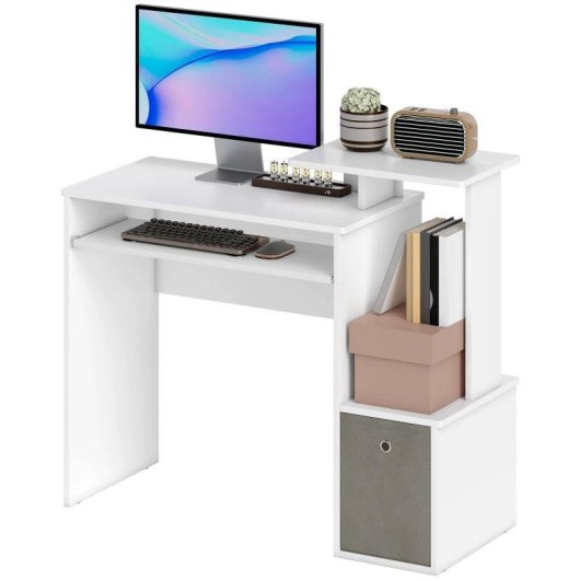 Scrivania PC Aosom moderna con mensola tastiera estraibile