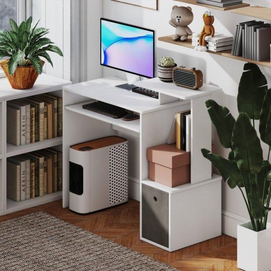 Scrivania PC Aosom moderna con mensola tastiera estraibile