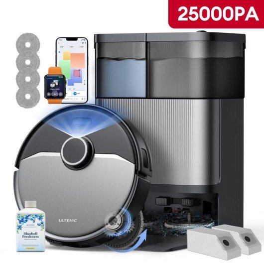 Robot Aspirapolvere Ultenic 25000 Pa Navigazione LiDAR Autopulente