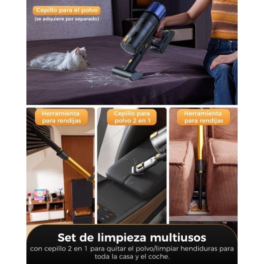 Aspiradora sin bolsa Proscenic PU15 650W 75 kPa 70 min Antienredos HEPA H12