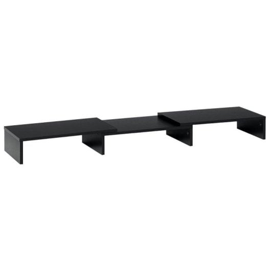 Aosom Supporto Monitor in MDF Regolabile 80-117 cm per Scrivania Nero Max 15Kg