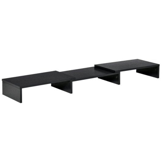 Aosom Supporto Monitor in MDF Regolabile 80-117 cm per Scrivania Nero Max 15Kg