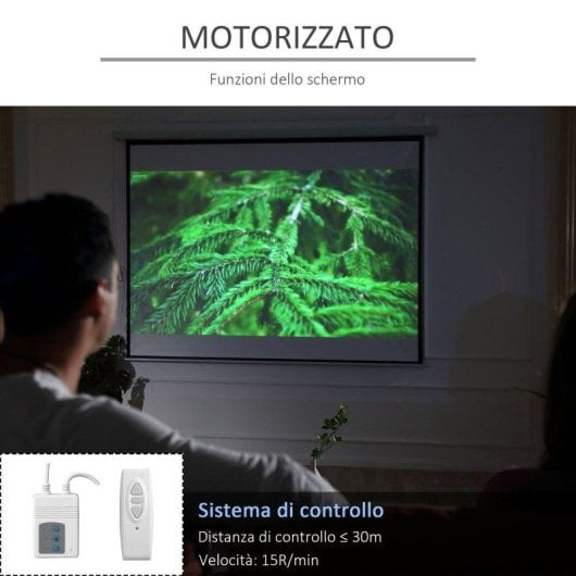 Schermo proiezione Aosom 120" motorizzato 4:3 regolabile bianco