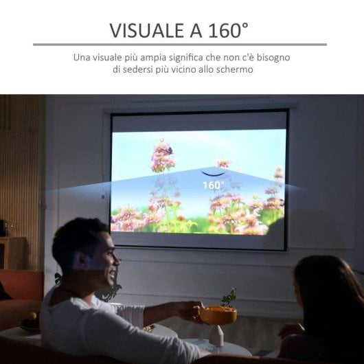 Schermo proiezione Aosom 120" motorizzato 4:3 regolabile bianco