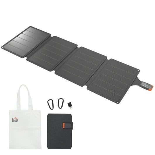 Pannello Solare Aosom 36W – 1 porta USB-C – Pieghevole – Resistenza IP67