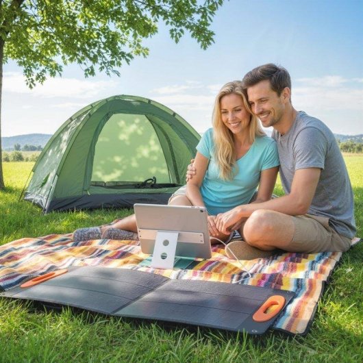 Pannello Solare Aosom 100W – 2 porte USB-A e USB-C – Pieghevole – IP67