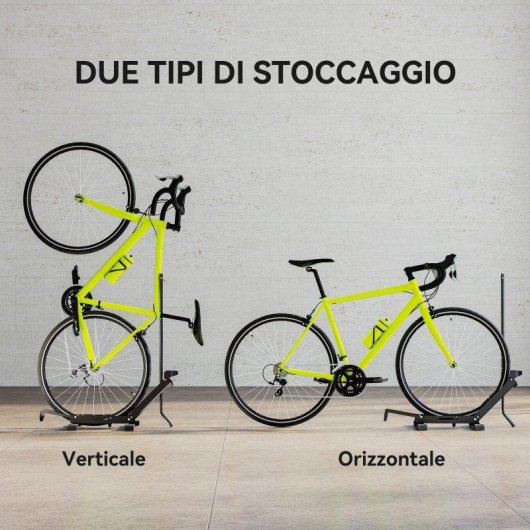 Supporto bici regolabile Aosom 75x41x71-81 cm nero