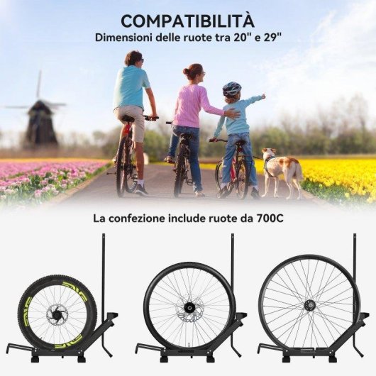 Supporto bici regolabile Aosom 75x41x71-81 cm nero