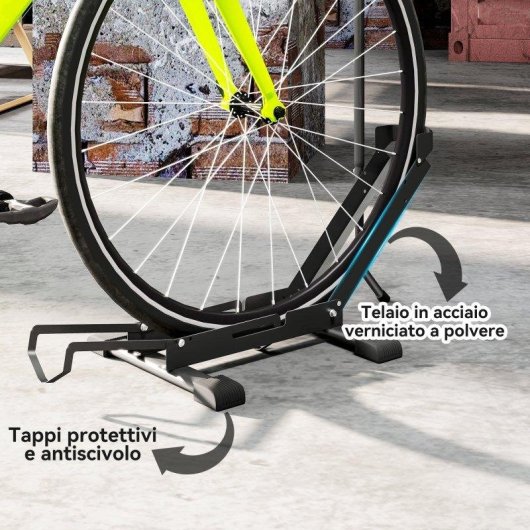 Supporto bici regolabile Aosom 75x41x71-81 cm nero