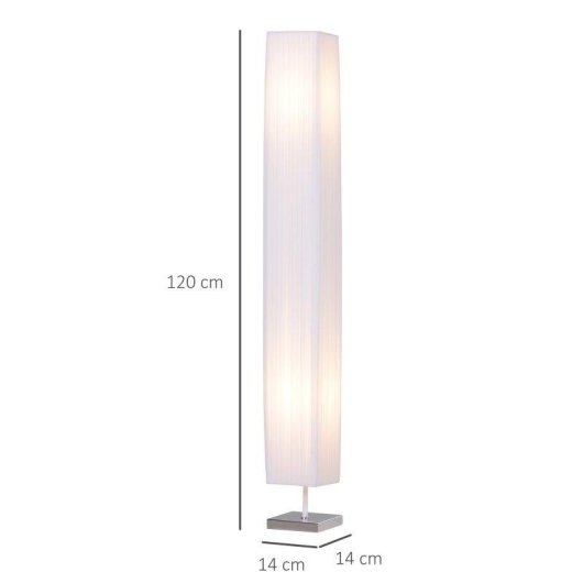 Lampada Da Terra Aosom Design Moderna Tessuto 14x14x120cm Bianco