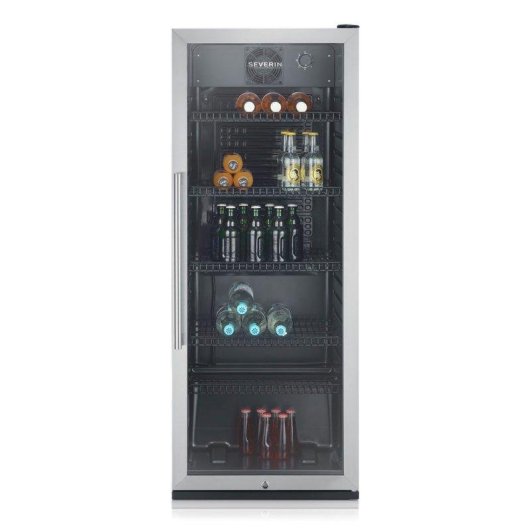 Refrigerador Severin FKS 8841 para bebidas 241L puerta cristal LED negro