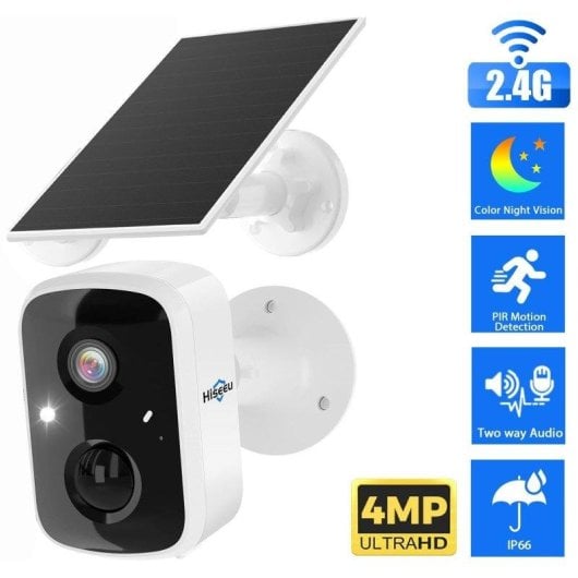 Videocamere di sorveglianza OVO 4MP 2K Visione Notturna Esterna IA Allarme Pannello Solare Audio Bidirezionale