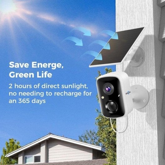 Videocamere di sorveglianza OVO 4MP 2K Visione Notturna Esterna IA Allarme Pannello Solare Audio Bidirezionale