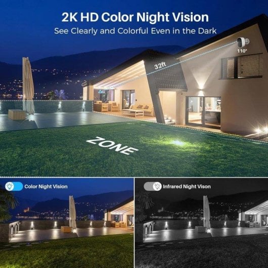 Caméra de surveillance OVO 1080p Vision Nocturne Extérieure Panneau Solaire Audio Bidirectionnel